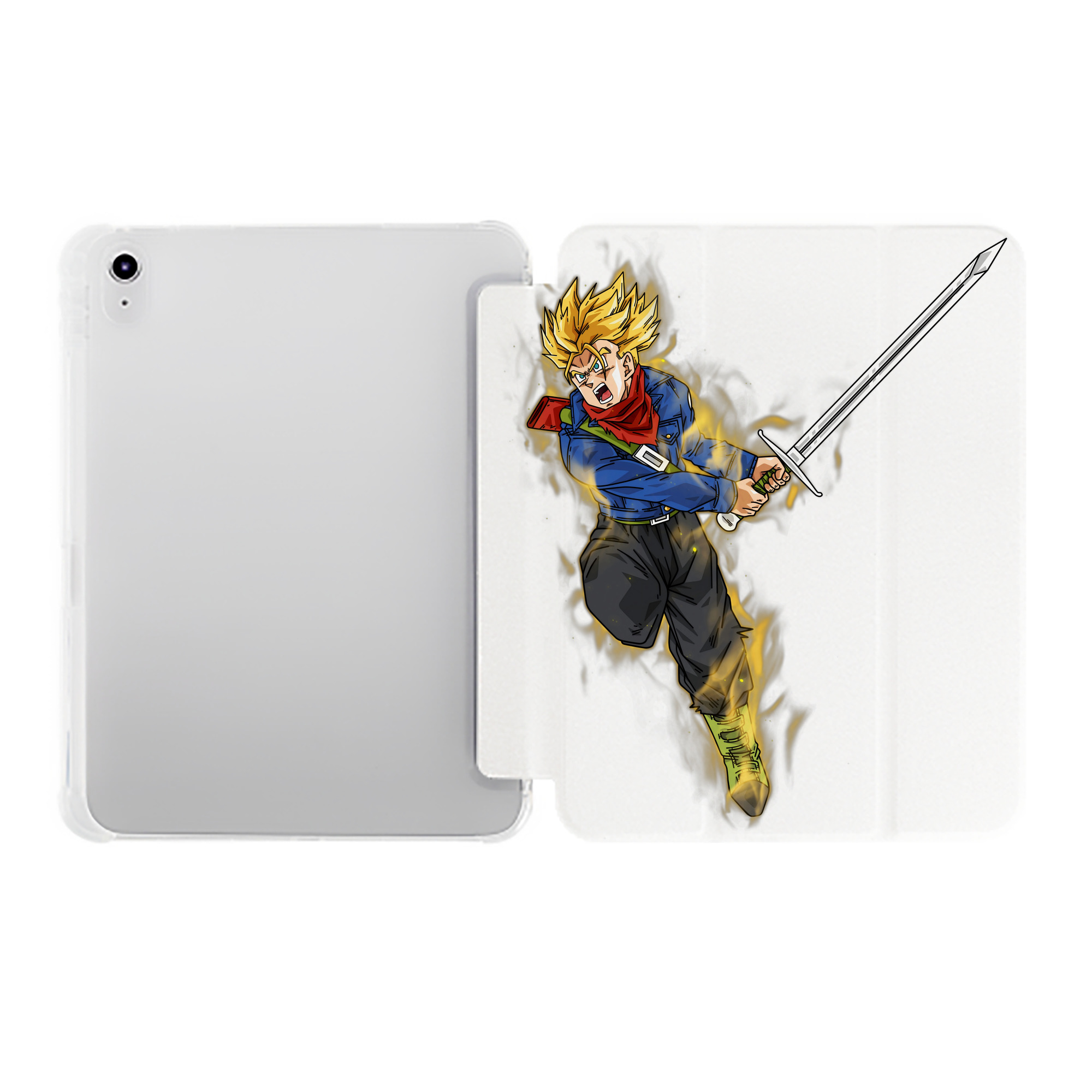 （画像用） ドラゴンボール トランクス（Torankusu）DRAGON BALL Trunks IPad ケース ペン収納付き 三つ折りスタンド PUレザー×シリコン 対応機種9.5/10.5/10.9インチ